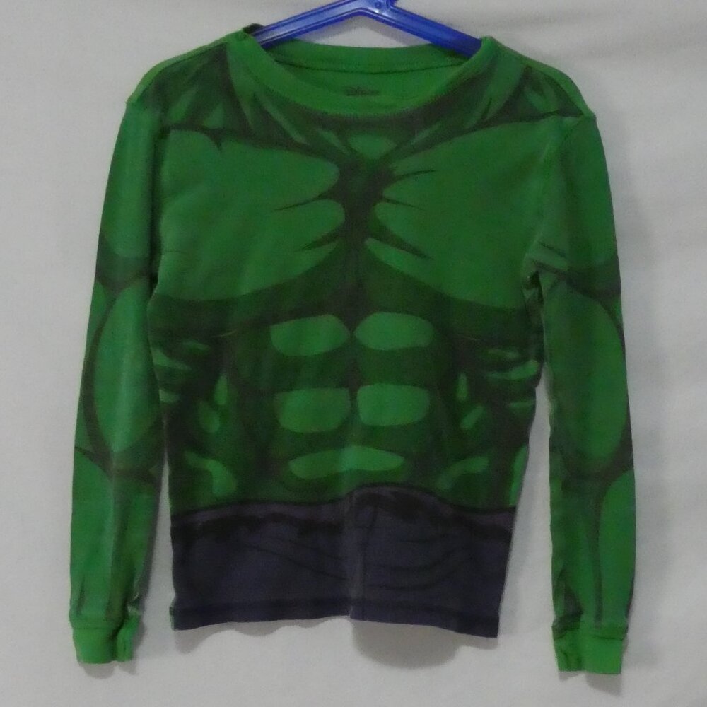 DISNEY STORE Marvel size 7 Green Hulk Pajama Shirt
